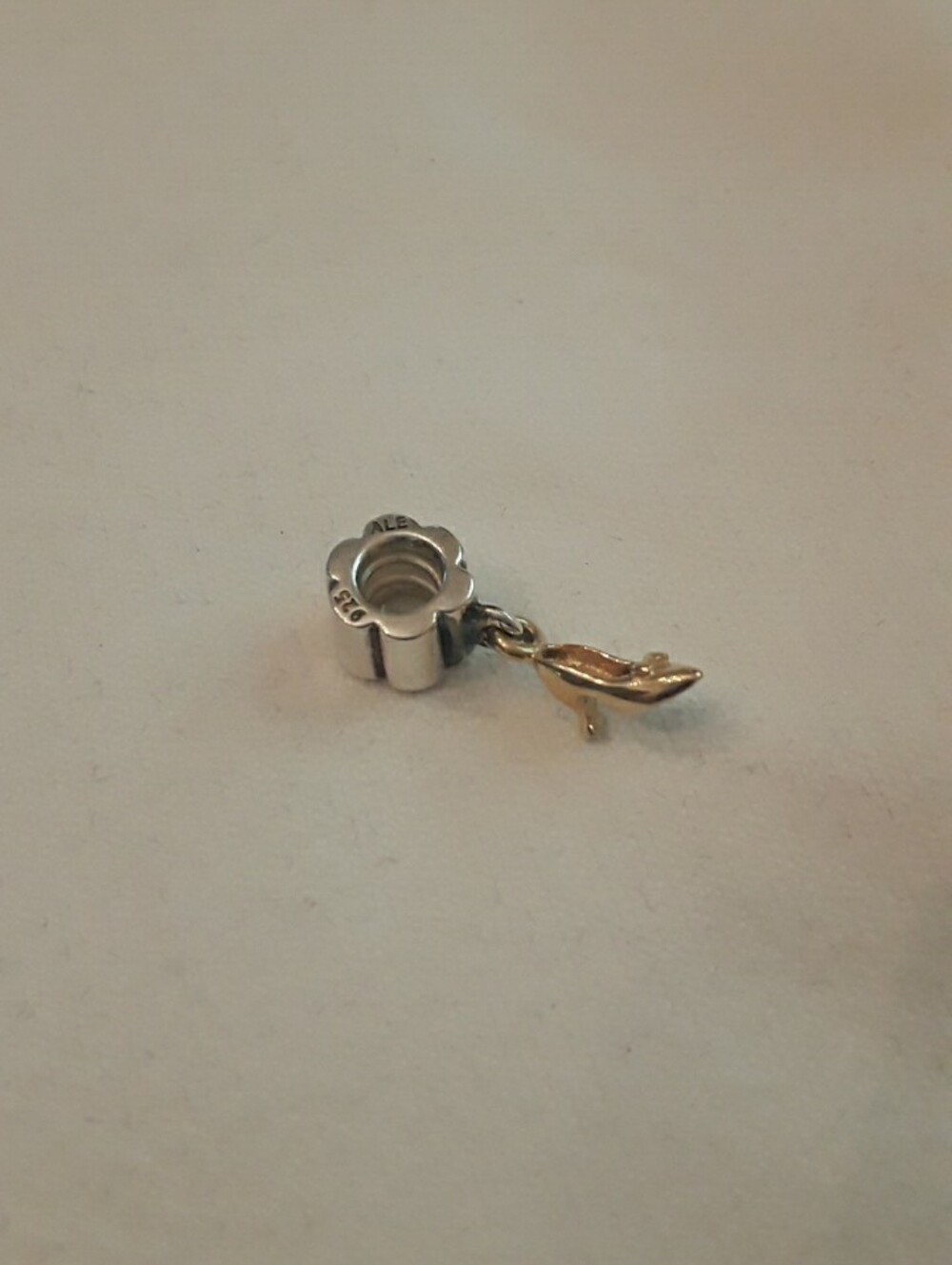 Pandora Stiletto high heel charm in 925 silver and 14K gold